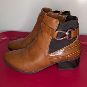 Karen Scott Tan Ankle Boots with Buckle Detail